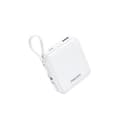 Philips (フィリップス) モバイルバッテリー 10000mAh 大容量 小型 携帯充電器 Lightning type-c ケーブル内蔵 22.5W タイプc ライトニング 4台同時充電 スマホ 持ち運び iPhone 16 / 15 Android iPad 各種機器対応 PSE認証済 ホワイト DLP5713CW