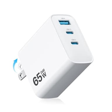 65W 充電器 type-c【改良モデル・超低温・超軽量】安全で低温 折りたたみ式プラグ PD 急速充電器 タイプc USB-C スマホ PSE認証済み 出張・旅行 PD3.0/QC3.0/PPS/SCP規格 MacBook/iPad/iPhone 17/Android その他機器対応（ホワイト）