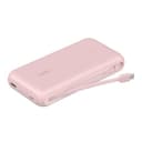 Belkin モバイルバッテリー(20000mAh, 30W, USB-Cケーブル内蔵) 最大30W PD高速充電対応 PPS対応 iPhone 17,16～12対応&Androidスマホ対応 2台同時充電 PSE認証 軽量&コンパクト 機内持込可能 アウトドア/災害/緊急用の便利グッズ メーカー保証2年 ピンク BPB024fqPK