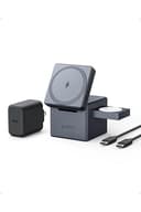 Anker 3-in-1 Cube with MagSafe: マグネット式 3-in-1 ワイヤレス充電ステーション/USB急速充電器付属/ワイヤレス出力/Apple Watchホルダー付/MFi認証/iPhone 17 / 16 / 15 / 14 / 13 Apple Watch対応