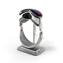 iofeiwak アルミニウム合金スタンド Apple Vision Pro用 バッテリーとケーブル - シリコン滑り止めベース付き軽量ABSブラケット - シルバー