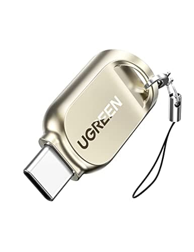UGREEN microSD USB C カードリーダー TF マイクロSDカード リーダー 超小型 高速転送 タイプC OTG対応 Android iPadOS Windows MacOS Linux対応 亜鉛合金