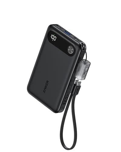 Anker Power Bank (10000mAh, 22.5W) (モバイルバッテリー 10000mAh 最大22.5W出力 USB-C & USB-C ケーブル付属 ディスプレイ搭載) 【PD/PowerIQ搭載/PSE技術基準適合】iPhone 16 / 15 Android iPad その他各種機器対応 (ブラック)