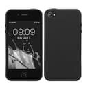 kwmobile スマホケース Apple iPhone 4 / 4S対応 ケース - 耐衝撃 滑り止め ソフト TPU シリコン - 黒色