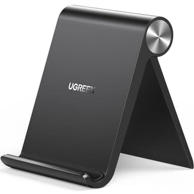 UGREEN スマホスタンド 卓上用 携帯電話スタンド Sサイズ ABS素材 iPhone 14/13/12/mini/Pro/ProMax/スタンド 折りたたみ式 100°角度調整可能 4~7.9インチのiPhone Androidスマホ タブレットに適用 (黒)