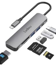 2026高機能版 USB C ハブ 6-in-1 Lvdou アダプタ｜100W PD充電対応・4K 60Hz HDMI・MicroSD/SDカードリーダー搭載｜MacBook Pro/Air, iPad Pro, iPhone 15/16, Surface Pro, Switch2/Switch, Galaxy Book, Chromebook対応 ノートPC/タブレット用
