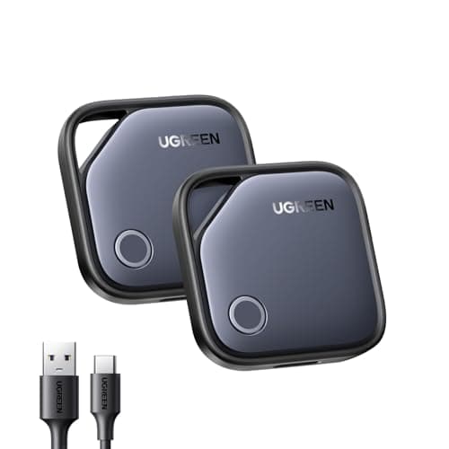 UGREEN FineTrack Smart Finder 2個 充電式 スマートトラッカー Appleの「探す」に対応 (iOS端末のみ) 探し物防止タグ USB-C充電 1年長持ち 超薄型 紛失防止 デバイス 財布 鍵 バッグ iPhone「探す」対応 2個セット