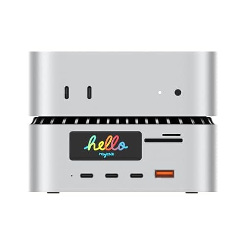 RayCue オールインワン チャージャードック Mac mini M4用、シームレスなオールアルミニウムデザイン - Mac miniにマッチするように作られています。