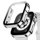 Singiuzoo Apple Watch 用 防水ケース 45mm 44mm 41mm 40mm アップルウォッチ ケース 3D直角エッジデザイン 保護 アップルウォッチ Series 9/8/7 カバー ガラスフィルム 一体型 高透過率 硬度9H 一体型 光沢 軽量 全面保護 頑丈 耐衝撃 装着簡単 iwatch (45mm,光沢のシルバー)