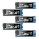 Aqevn 5個 I2Cディスプレイモジュール 0.91インチI2C OLEDディスプレイモジュール I2C OLEDスクリーンドライバーDC 3.3V-5V（白色光）
