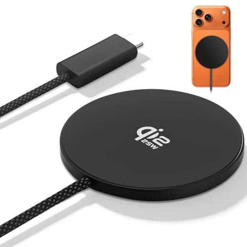 FEEKI Mag Safe充電器 25W Qi2認証 マグネット式 ワイヤレス充電器 急速充電 対応iPhone17/16シリーズ(iOS 26バージョン以降)超薄軽量 過熱保護 短絡保護機能付き 対応 iPhone15/14/13/12シリーズ＆Androidスマートフォン＆AirPods対応 Type-C接続 旅行・自宅・オフィス用 ブラック