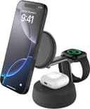 【Amazon.co.jp限定】Belkin Qi2 25W ワイヤレス充電器 3 in 1 世界初 充電スタンド Qi2公式認証 MagSafe マグセーフ 急速充電 iPhone 17,16～12 Apple Watch アップルウォッチ Google Pixel 10 Pro XL チャコールブラック WIZ040dqCH-A ※Amazon.co.jp限定 壁紙ダウンロード付き