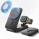ESR 3-in-1充電器Qi2.2対応25W MagSafe充電器（CryoBoost搭載） 折りたたみ式スマホ冷却ワイヤレス充電器 iPhone 17/16（iOS 26対応・50Wアダプター付属） AirPods Apple Watch用 ブラック