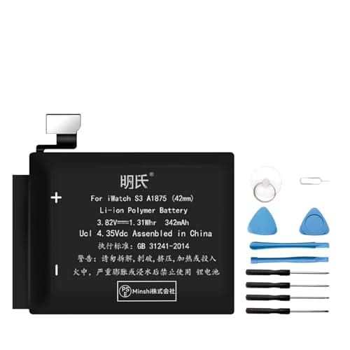 Apple Watch Series 3 (GPS) 42 mm 電池 対応 A1875,A1859,A1892用 3.82V 342mAh 互換ハ?ッテリー ハ?ッテリー修理用 取付工具付き2025JT