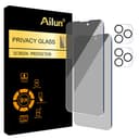 Privacy Screen Protector for iPhone 14 Pro Max[6.7 inch] + 2 Pack Camera Lens Protector, Sensor Protection, Dynamic Island Compatible, Anti Spy Private Tempered Glass Film, Case Friendly, [9H Hardness] - HD [Black]