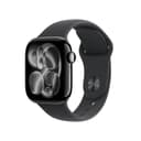 Apple Watch Series 11(GPSモデル)- 42mmジェットブラックアルミニウムケースとブラックスポーツバンド - M/L、睡眠時無呼吸、高血圧パターン、血中酸素、心電図、排卵推定、心拍数、服薬、マインドフルネス、ノイズ、睡眠スコア、転倒検出、IPX6X防塵、泳げる耐水、Suica対応、高速充電対応