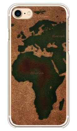 ガールズネオ apple iPhone7 ケース (world map A カーキ) Apple iPhone7-PC-YSZ-0274