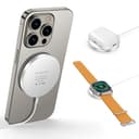 Mag Safe充電器 磁気ワイヤレス充電器 マグネット式 iPhone17/Air/16/15/14/13/12シリーズに対応 AppleWatchに対応 AirPodsPro3/2に対応 アップルウォッチに対応 マグセーフ充電器 一台三役 超軽量 小型 旅行/出張/オフィスに最適 強磁気 急速 便利 Type-C