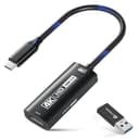 Guermok 4K USB3.0 ビデオキャプチャカード PD100W、4K@60FPSまたは2K@144FPS HDMI to USB-A/Cキャプチャカード ストリーミング用 パッド、タブレット、MacOS、Switch2/1、ノートパソコン、PC、カメラ、VR、ブラック