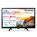 アイリスオーヤマ テレビ チューナーレス 24インチ ネット動画対応 スマートテレビ アンテナ配線不要 シンプル操作 一人暮らし LTL-24WG-F1 ブラック