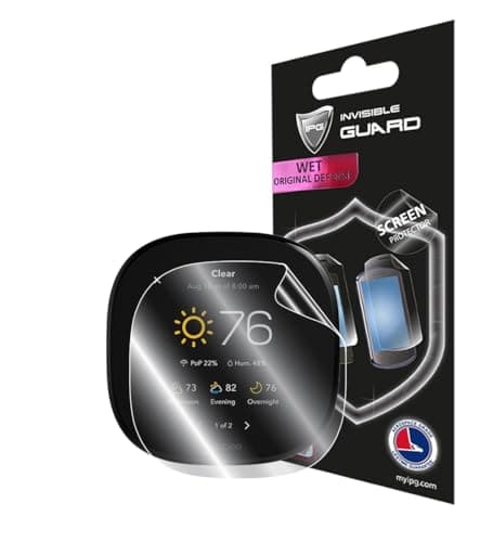 IPG Ecobee スマートサーモスタット用 プレミアム強化ディスプレイ ハイドロゲル スクリーンプロテクター 目に見えないHDクリアフィルム 傷防止ガード 滑らか/自己修復/気泡なし Ecobee用