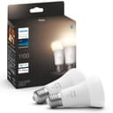 フィリップスヒュー(Philips Hue) スマート電球 E26 75W相当 ホワイト 2個 - スマート照明 Alexa対応 1100lm 電球色 調光 スマートホーム 間接照明 LED スマートライト 音声操作 アプリ操作 Matter対応 リモコン操作 遠隔操作 スケジュール機能 明るさ調整