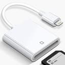 Apple Lightning - SDカードカメラリーダーアダプター iPhone iPad (USB 3.0/2.0) デジタル一眼レフカメラ トレイルゲーム カメラ カードビューアーリーダー iPhone 12 Mini用 アプリ不要 プラグアンドプレイ [Apple MFi認証]