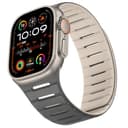 HITZEE 両面ウェアラブル磁気シリコン Band コンパチブル Apple Watch バンド 49mm 46mm(シリーズ 11/10) 45mm 44mm 42mm, ソフト磁気 バンド iWatch Ultra 3/2/1 SE 3/2/1 シリーズ 11 10 9 8 7 6 5 4 3 2 1 に対応, ホワイト/グレー