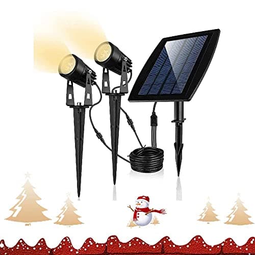 Depuley ソーラーライト 屋外 ガーデンライト スポットライト 2灯 アウトドア led IP65防水 分離式 イルミネーション 暖色 埋め込み式 おしゃれ 電球色 明暗センサー 防犯 壁掛け ライトアップ 自動点灯消灯 明るい ソーラー 太陽光充電 防塵 庭 玄関 車道 歩道 景観