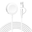 【2025新設計】POLINK 2in1 USB A+C for アップルウォッチ 充電器 Apple Watch 充電器 充電ケーブル ワイヤレス 充電機 マグネット式充電ケーブル 持ち運び便利 軽量 急速充電器 Apple Watch Series11/10/9/8/7/6/5/4/3/2/1/SE/Ultra 対応 USB-A＆C ホワイト