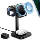 ESR Qi2 3 in 1 ワイヤレス充電器（CryoBoost搭載) Apple認定Watch充電器&15W Qi2 Magsafe充電器（iPhone用）スマホ冷却ワイヤレス充電器 iPhone 17/16/15/14/13/12シリーズ用 アップルウォッチAirPods 4/3/AirPods Pro用 ブラック