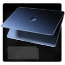 EooCoo [2026 M5用 MacBook Air 13.6 インチ M4 M3 M2 ケース 超薄型アーマー] 対応A3240 A3113 A2681 2026 2025 2024 2022 、[100% マッチミッドナイトMacBook Air 13.6] [指紋防止] マット保護ハードシェル & 0.12MM 極薄TPU 日本語配列キーボードスキンカバー、ミッドナイトマットクリア