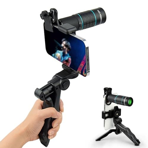 SGEBD 望遠レンズ セット 単眼鏡 望遠鏡 HD22倍望遠レンズ コンパクト 取り付けが簡単 スマートフォン用カメラレンズ 野球観戦/ライブ/コンサート/運動会/旅行iPhone/Android全機種に適用 日本語説明書が付属します (ブルー，手持ち固定)