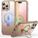 【新型TPUバンパー・安全性 】CUTELFON iPhone 16 Pro ケース 3倍米軍規格認証 耐衝撃 MagSafe対応 ワイヤレス充電 いphone16pro ケース 360°回転【横縦両立・角度自由調整】黄ばみなし 傷防止 アイフォン16プロ ケース 対応 半透明のマット背面 薄型 iPhone 16 Pro 6.1インチ用デザートチタニウム