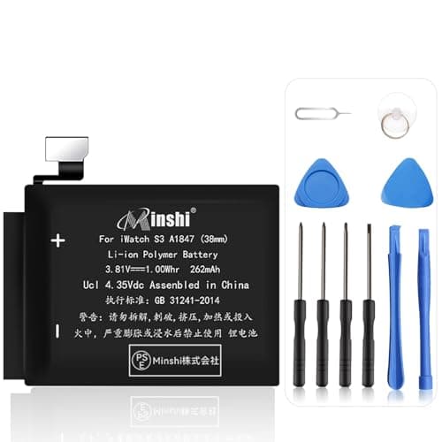 対応 Apple Watch Series 3 GPS 38mm/A1847 電池対応用 3.81V 262mAh 互換バッテリー 携帯バッテリー 修理用 取付工具付き 2025BX