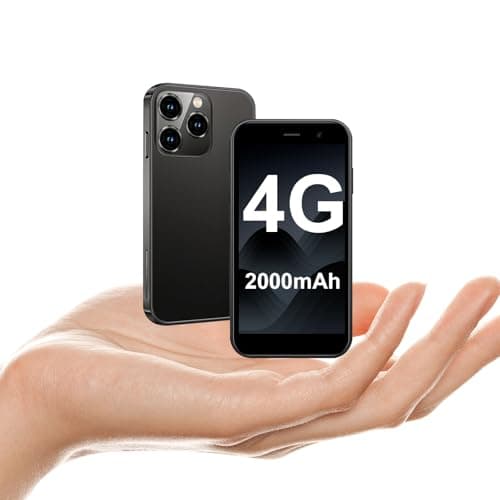 4G ミニスマートフォン、3.0 インチ HD スクリーン、クアッドコア デュアル SIM、2000mAh アンロックド キッズフォン (黒色)