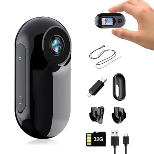 ZAIDER アクションカメラ ウェアラブルカメラ 小型 【360度回転クリップ】 小型ビデオカメラ 広角 ボディカメラ 350mAh 約180分連続撮影 暗視撮影 循環録画 磁石内蔵 Vlog/旅行/アウトドア/ペット/スポーツ 三脚穴付きケース&回転クリップ&ストラップ&32GB microSD付 日本語取説書