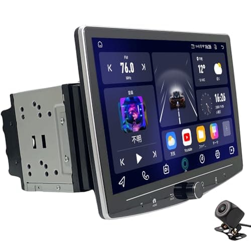 Pirara 10インチ 2DIN Androidカーナビ 画面角度調整可能 モニター取外し可能 ブルートゥース IPSタッチスクリーン Carplay/Android auto対応 スマートフォンミラーリング ステレオ ラジオ GPSナビゲーション 音声動画外部入力 ビデオ オーディオ一体型ナビ Bluetooth/USB/AUX/FM 日本語説明書 (2DIN(4+64G))