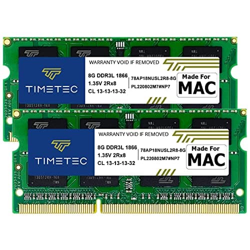 Timetec 16GB キット (2x8GB) Apple Late 2015 iMac (27インチ Retina 5Kディスプレイ付き) DDR3L 1867MHz / 1866MHz PC3L-14900 2Rx8 CL13 1.35V 204ピン SODIMM メモリモジュール MAC RAM アップグレード iMac 17,1用
