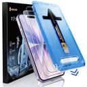 【光沢】MAGIC JOHN 対応 iPhone 17 ガラスフィルム 2枚セット ガイド枠付き 自動吸着 貼りやすい 強化ガラス ズレなく 気泡レス 高透過率 指紋防止 飛散防止 スクラッチ防止 黒縁あり