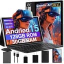 2025 Android 15 タブレット キーボード付き | Gemini AI 30GB+128GB Octa-Core Electronics タブレット 10インチ IPS HDディスプレイ付き 8000mAh 5G WiFi 1TB 拡張 マウス+ケース BT 5.0 Widevine L1 メタルボディ - ブラック