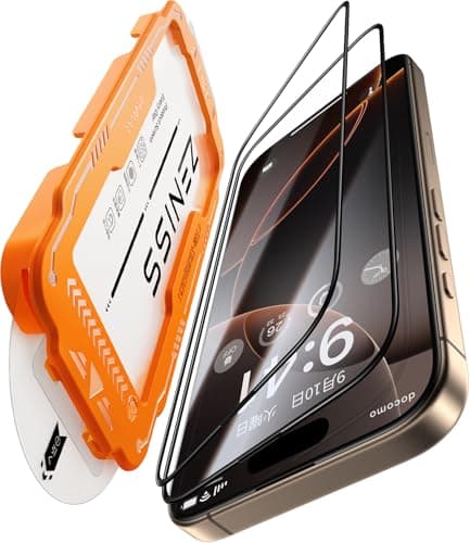 Zeniss iPhone 16 Pro ガラスフィルムに適合する 【米軍規格航空材料&革新的なガイド枠】2枚セット 16 Pro 保護フィルム 耐衝撃·硬度10H 全面保護 気泡レス 自動吸着 貼りやすい アイフォン16 プロ フィルム 超鮮明な画質 高光沢 ブルーライトカット 目に優しい 携帯フィルム 指紋防止 飛散防止 スクラッチ防止 スマホフィルム 強化ガラス 極細黒縁あり 6.3インチ