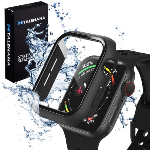 TALENANA for Apple Watch 防水ケース 38mm/42mm 保護カバー 強化ガラスフィルム 一体型 全面保護 衝撃吸収 Apple Watch Series 3/2/1対応 PC素材 装着簡単 タッチ感良好 アップルウォッチ ケース(42mm(Series 3/2/1)，ブラック)