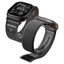 Apple Watch バンド 49/46/45/44mm【簡単でしっかり装着】 Apple Watch Ultra3/Ultra2/Ultra/11/10/9/8/7/6/5/4/SE3/SE2/SE 対応 ストラップ ファブリック素材 通気性 アスレックス・エア AMP11113 (アクティブ・ブラック・グレー)